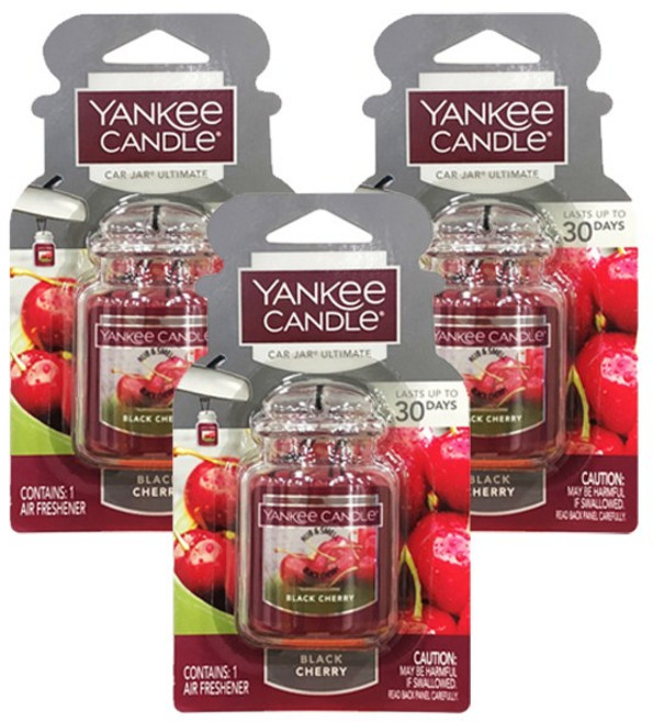 [1+1+1] 무배 양키캔들 카자 얼티메이트 차량용 자동차 방향제, 3개, 얼티메이트 블랙체리