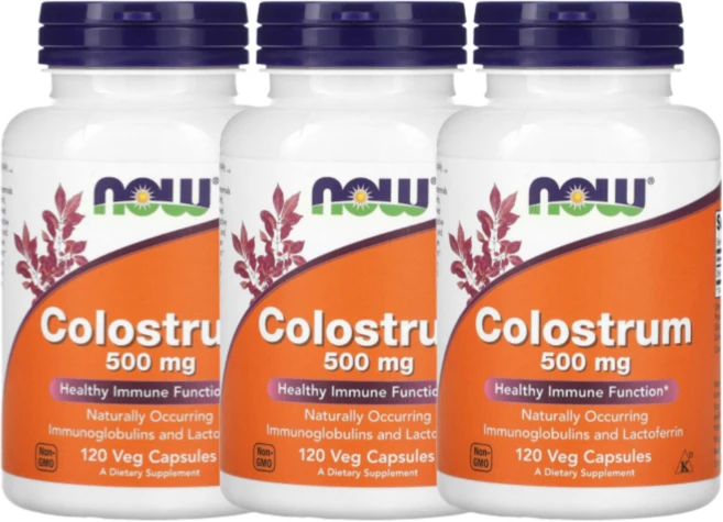 3통 나우푸드 콜로스트럼 락토페린 초유 500mg 120캡슐, 120정, 3개 - 쿠팡