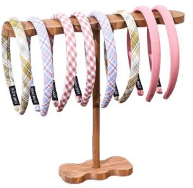 아세티 고급스러운 원목 머리띠 팔찌 정리진열대, 1개, 브라운