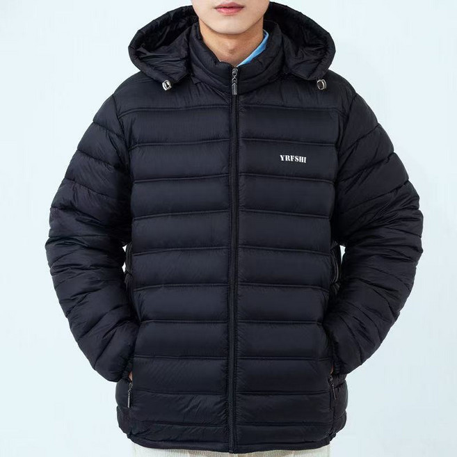 YAPOGI 남성 가을 겨울 방풍 보온 빅 사이즈 경량 다운 패딩