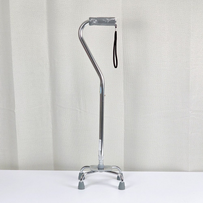 늘찬 노인 어르신 지팡이 할머니 할아버지 환자용 명품 효도 사발 4발 네발 5단 환자 복지용구, 사발지팡이(실버), 1개