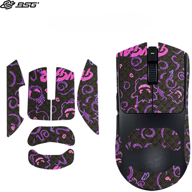 BSG 레이저 VIPER 바이퍼 V4 PRO 마우스 전용 그립테이프 풀커버 바브삼 논슬립패치 스티커 보호스킨 땀방지 변색방지 BTL, 1개, 팬텀 퍼플 에디션