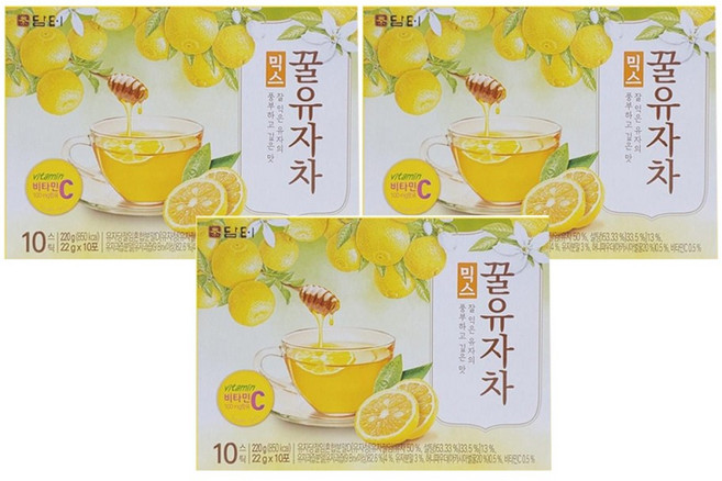 모래알마켓 비타민C 함유 꿀 유자차 믹스 10포x3개, 22g, 10개입, 3개