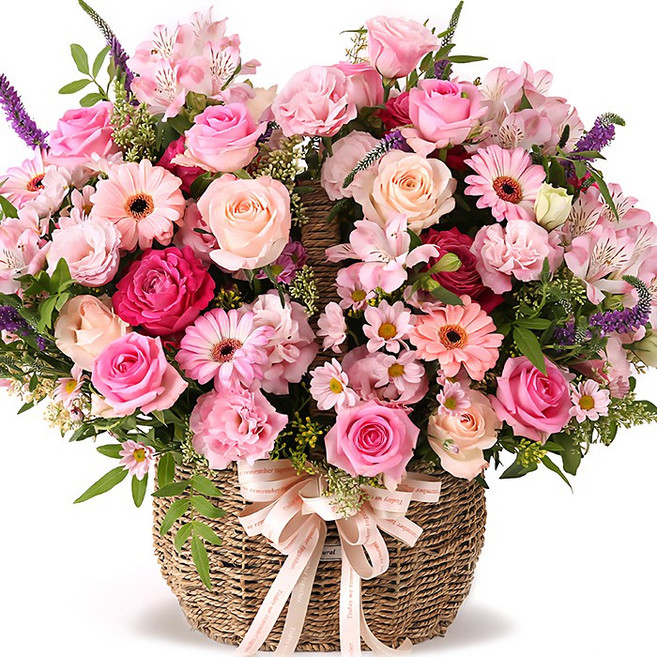 119플라워 (당일배송) 오늘 행복 ST-A1880 꽃바구니 꽃배달서비스 당일꽃배달 전국꽃배달 생일 기념일 꽃선물 생화 꽃배달, 1개, 혼합