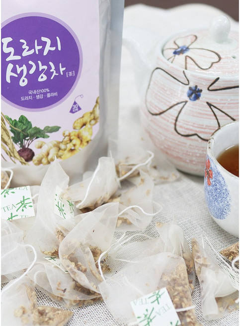 라이프팜 국내산 도라지 생강차 1봉(30티백)3봉, 30개입, 36g