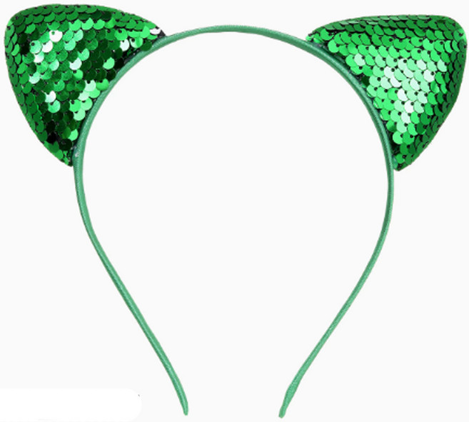 스팡클 고양이머리띠, 1개, 그린