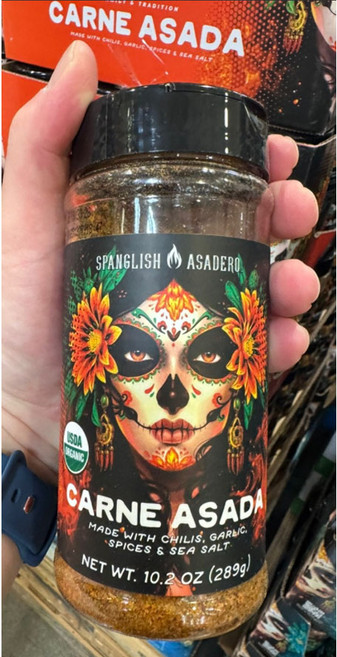 Spanglish Asadero 스팽클리쉬 아사데로 Carne Asada 시즈닝, 1개, 289g