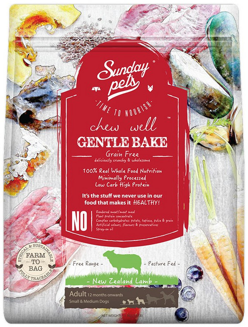 선데이펫 어덜트 젠틀베이크 그레인프리 양고기 강아지 사료, 1.5kg, 1개