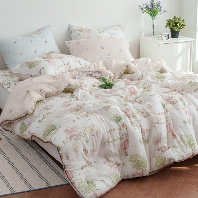 Ballon de Reve 렌징사 텐셀 모달100% 휴비스 옥수수솜 사계절 고급스러운 예쁜 차렵이불 단품 [국내산]