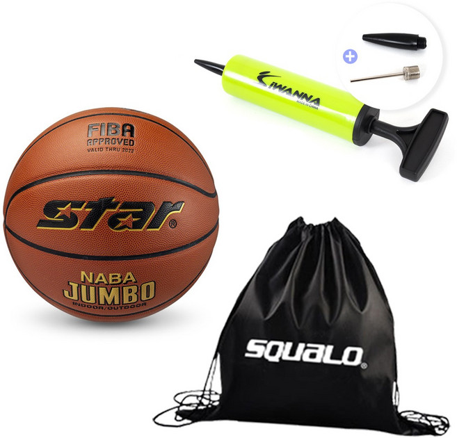 스타스포츠/ 농구공 나바 점보/ BB337, BB337 + SQUALO 공가방 + 아이워너 펌프, 1, 1개