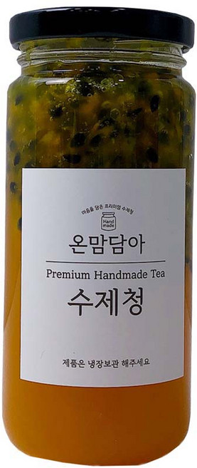 온맘담아 수제청 딸기베리청 레몬청 베리청 패션후르츠청 오렌지청 자몽청 과일청 380g 550g, 4.패션후르츠청 380g, 1병