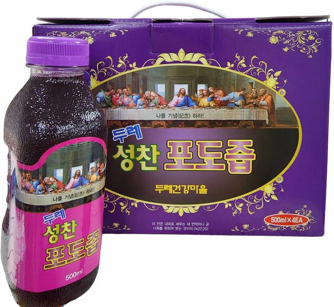두레 성찬 포도즙 500ml 4개입 1개, 4개