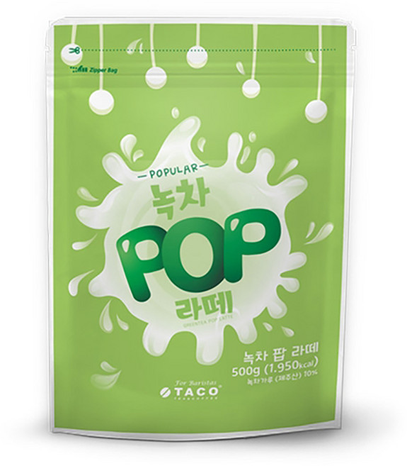 타코 녹차 팝 라떼 파우더, 500g, 1개입, 10개