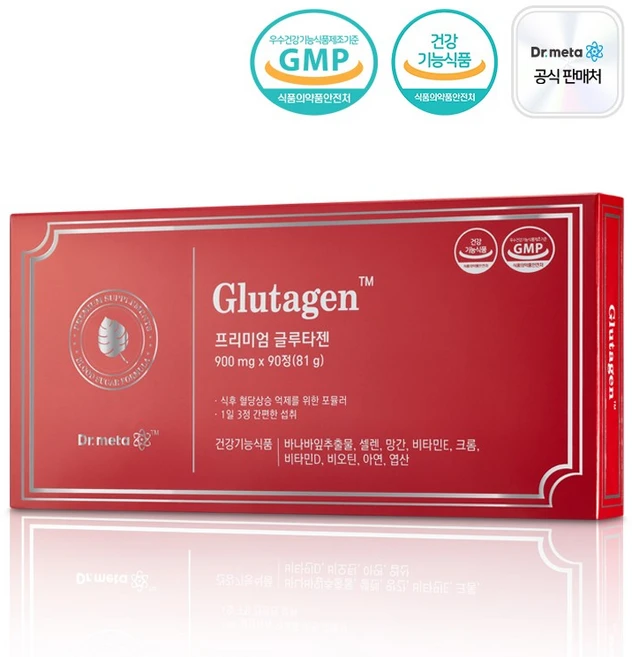 닥터메타 프리미엄 글루타젠 식후 혈당 바나바잎 크롬 영양제, 1개, 90정 - 쿠팡