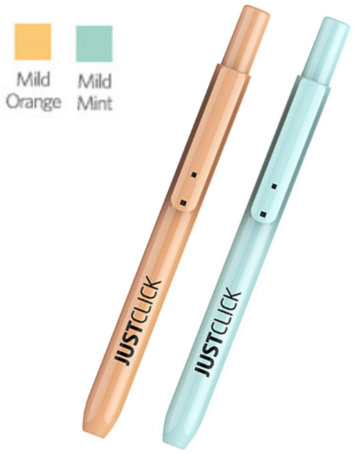 모리스 저스트클릭 형광펜S 마일드 노크식 형광펜, 1개, 연주황+연그린
