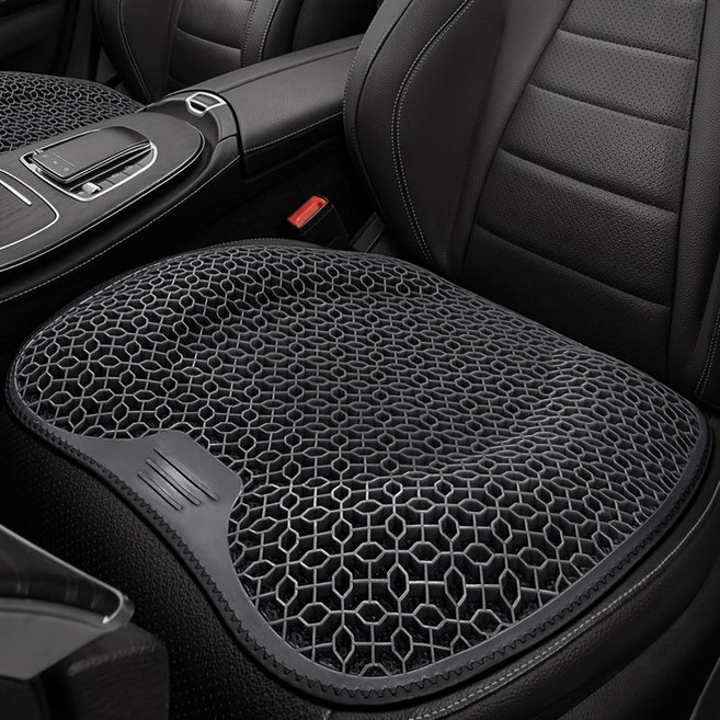 통기성 좋은 차량용 쿨링 젤 시트 쿠션 방석, 1개, 블랙