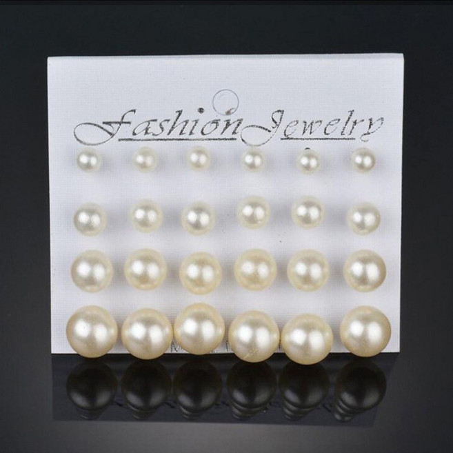 1+1 진주 귀걸이 12쌍 베이직 심플 데일리 면접 클래식 미니