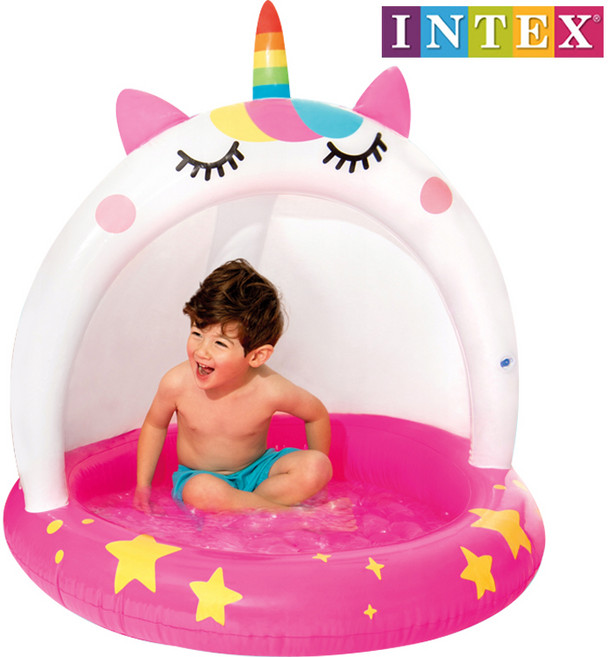 인텍스 58438 캐티콘 베이비풀 미니풀장 유아풀장 물놀이튜브 아기수영장 야외풀장 볼풀장 풀장튜브 베란다풀장 아기풀장 튜브 보트, 1개