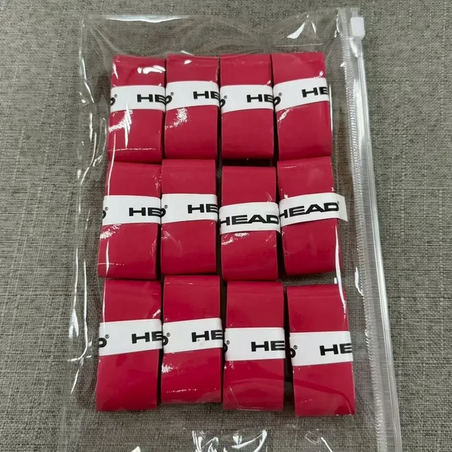 쿠쿠스토어 12/24pcs 헤드 테니스 라켓 오버 그립 땀 흡수 PU 배드민턴 핸들 그리프 테이프 Padel RacketGr, 01 Red 12pcs