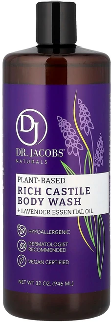 닥터 제이콥스 내추럴스 식물성 리치 캐스틸 바디워시 라벤더 에센셜 오일 함유 946ml (32oz) DJN-00541 - 쿠팡