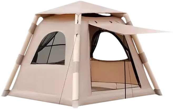 에어텐트 캠핑텐트 2인용 에어텐트 리빙쉘텐트, 카키색