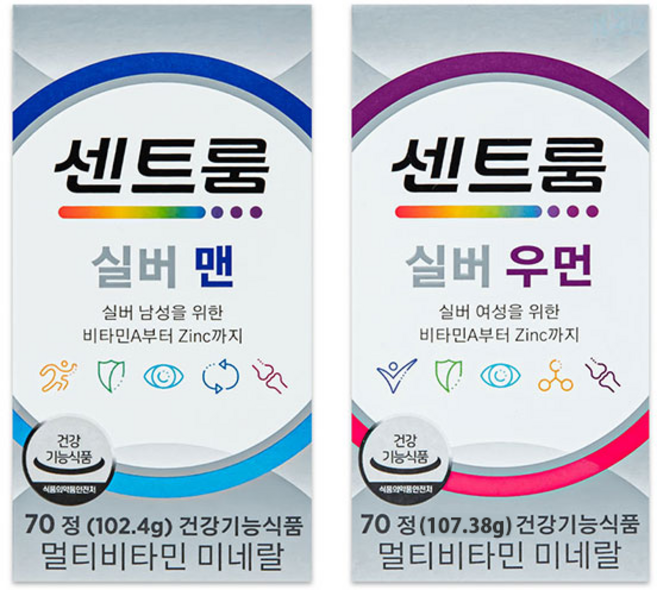 센트룸 실버 남녀 종합비타민 2종 (실버 포맨 70정 + 포우먼 70정) 멀티비타민, 1세트