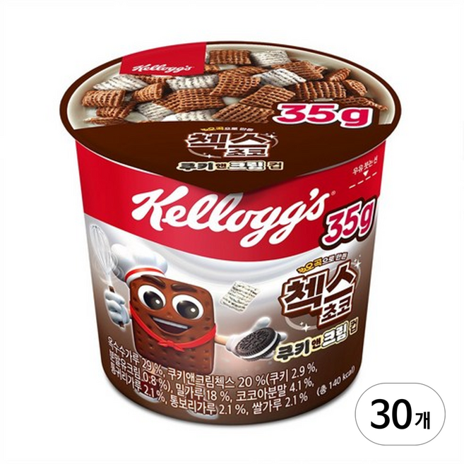 첵스초코 쿠키앤크림 컵, 35g, 30개