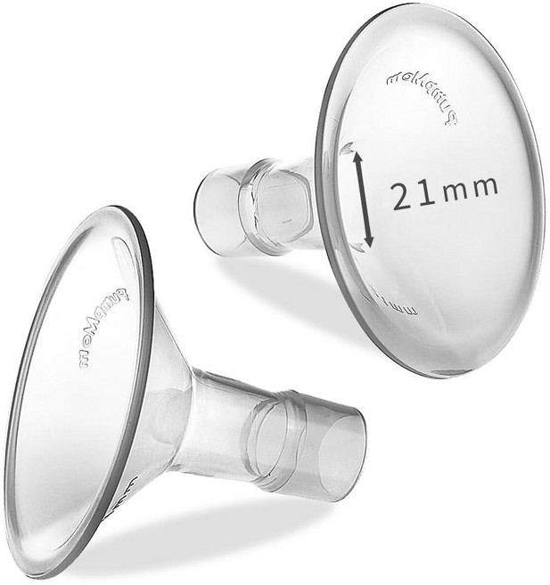 PumpMom Medela 유축기 부품용 21mm 가슴 보호대 Medela 액세서리와 호환 오리지널 PersonalFit 플렉스 유축기 부품 아님 2개(21mm)