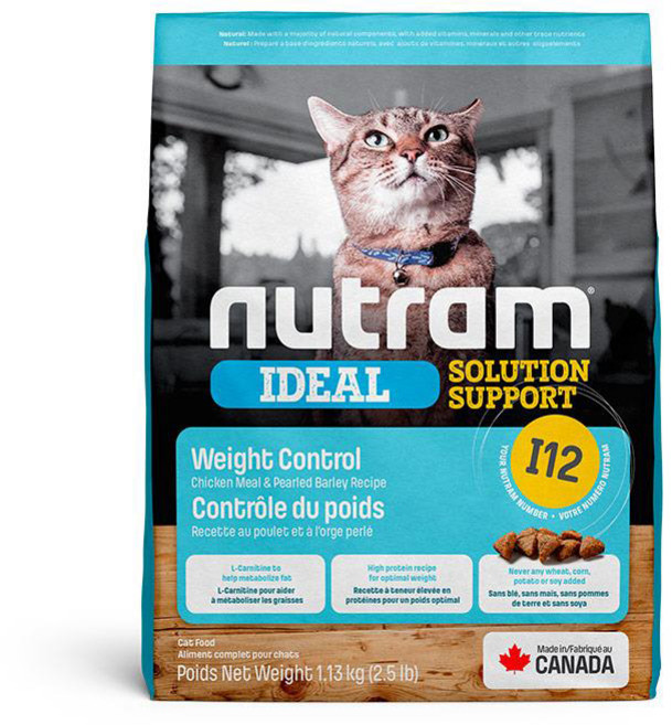 Nutram 紐頓 I12 體重控制貓糧 雞肉豌豆配方, 1.13kg, 1包, 雞