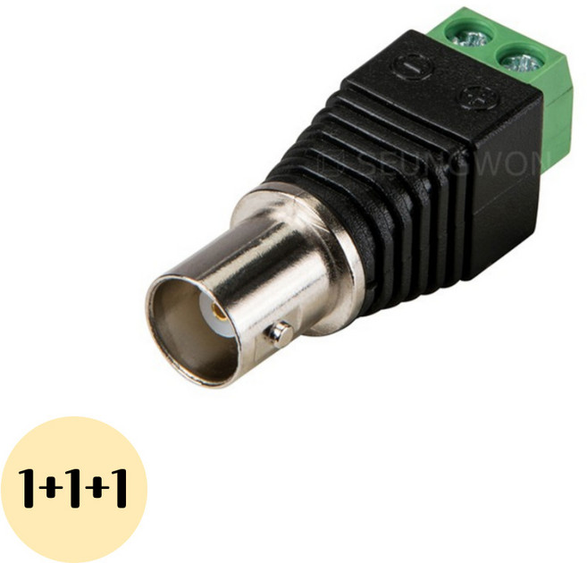 (1+1+1) BNC(F) 2P 연결 단자 동축 케이블 변환 젠더 커넥터, 상세페이지 참조, 상세페이지 참조, 상세페이지 참조