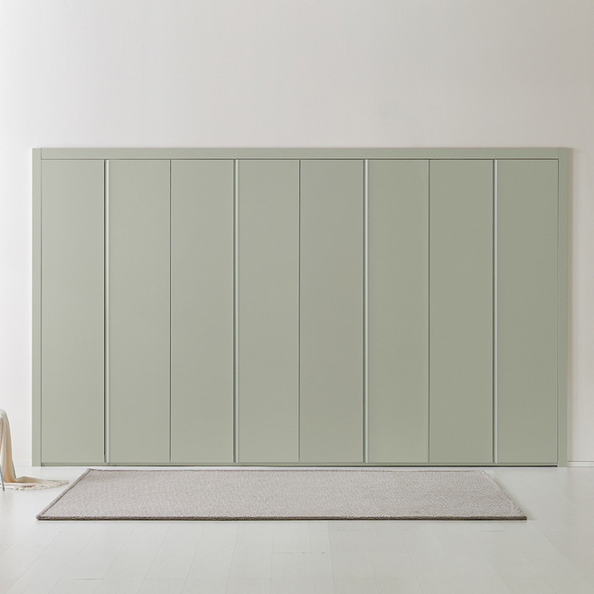 보루네오 파스텔 붙박이장 여닫이 390cm 13자 E0등급 PET, 미스트그린 390cm