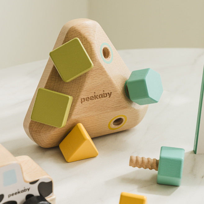 피카비 나사끼우기 원목 몬테소리 공구장난감, 1개