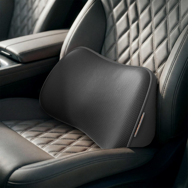 YF 자동차 메모리폼 허리쿠션 통기성 강한 차량용 요추쿠션 골반쿠션, 1개, 블랙