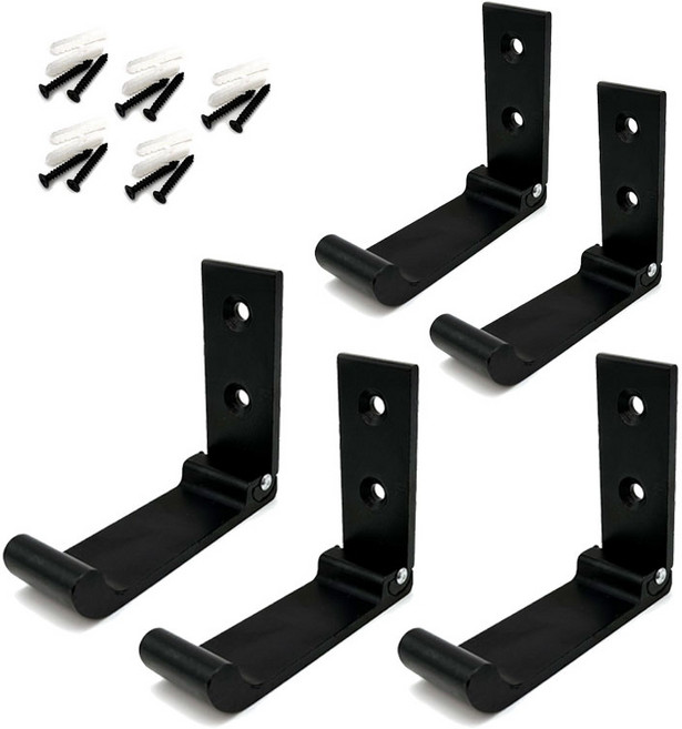 아이베란다 접이식 블랙 후크 벽 걸이 홀딩 훅, 5개, 25x75x66mm(대) CA