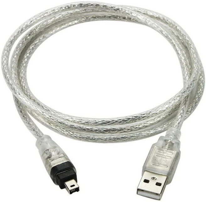 Chenyang CY USB Male to Firewire IEEE 1394 4Pin Male iLink 어댑터 코드 케이블 DCR-TRV75E DV 1m USB Firewire 케이블: 컴, 1개