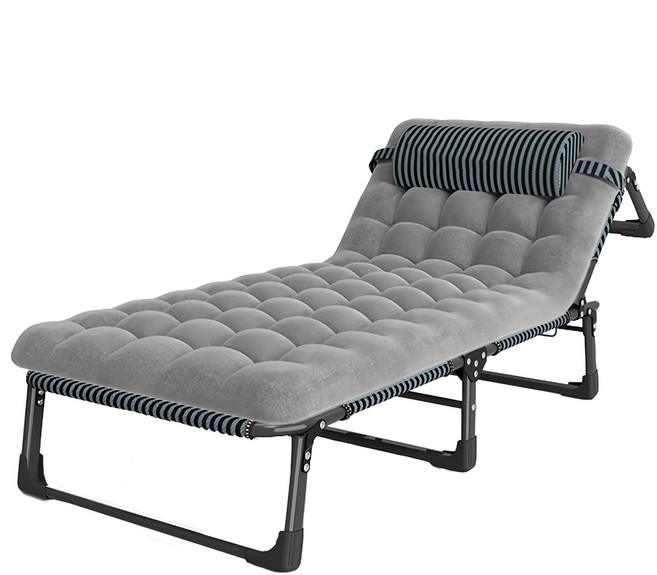 다퍼남 YATAK 접이식 침대 + 배게 + 쿠션 세트, 블랙(침대) + 스트라이프(배게) + 그레이(쿠션)