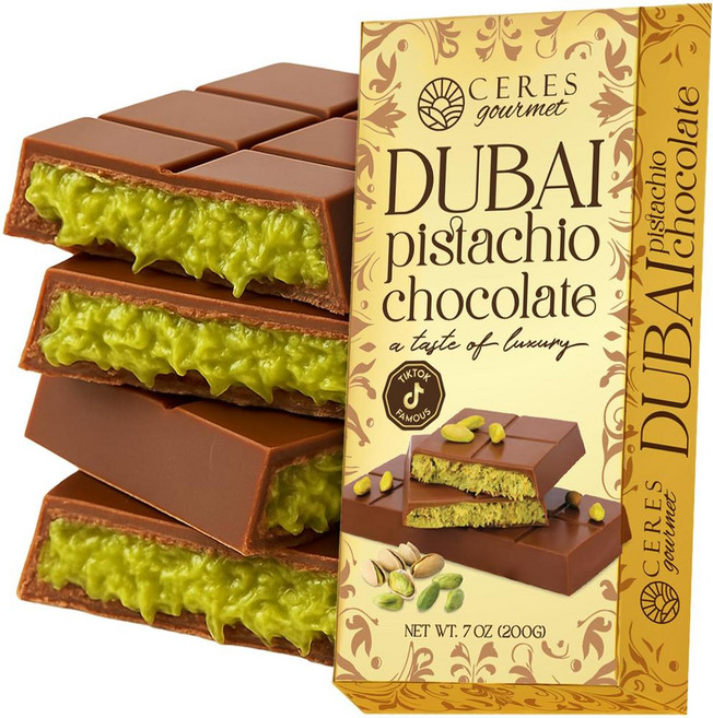 Ceres Gourmet 두바이 크리스피 카나페 피스타치오 초콜렛 200g, 1개