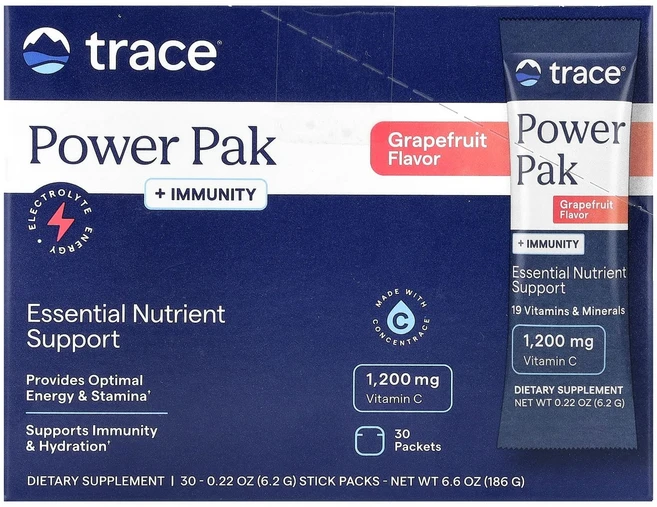 효과가 좋은 Trace PowerPak + 면역력 자몽 스틱팩 30개 각 6.2g(0.22oz) 최저가격, TracePowerPak면역력자몽스틱팩30개각62g02 - 쿠팡