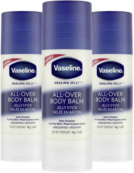 바세린 힐링 젤리 올-오버 바디 밤 스틱, 3개, 40g