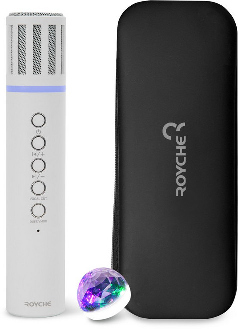 로이체 BTS-200KM 블루투스 노래방 마이크 휴대용 차량용, 화이트