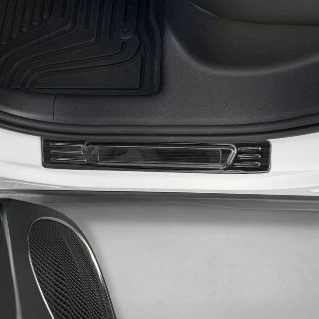 카스타 호환 씨라이언 7 도어 스커프 커버 악세사리 용품, (외부 몰딩-블랙) 도어스커프 커버