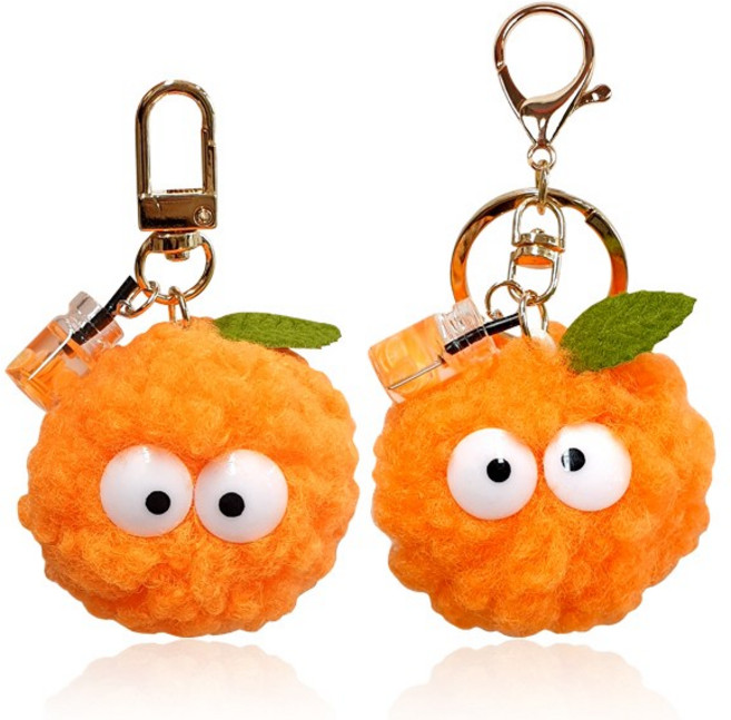 귤탱이 폼폼 가방키링 버즈 에어팟 키링 열쇠고리 1+1 세트 제주여행 굿즈