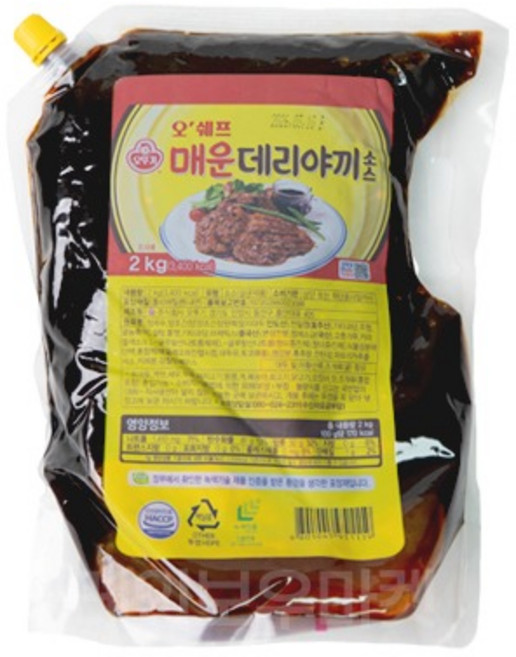 오뚜기 매운데리야끼소스 스파우트팩 2kg 냉장