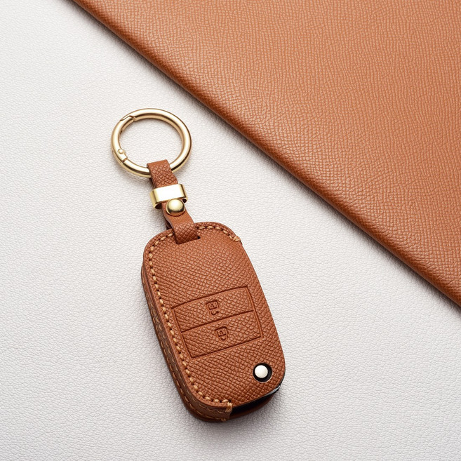 기아 접이식 2/3/4버튼 키케이스 - 방지방마모 손금디자인 (호환: 모닝14년 레이 더뉴K5 K3 뉴카렌스 뉴쏘울 더뉴스포티지R 뉴프라이드), 기아 Z2 타입(2버튼), 샌드 브라운