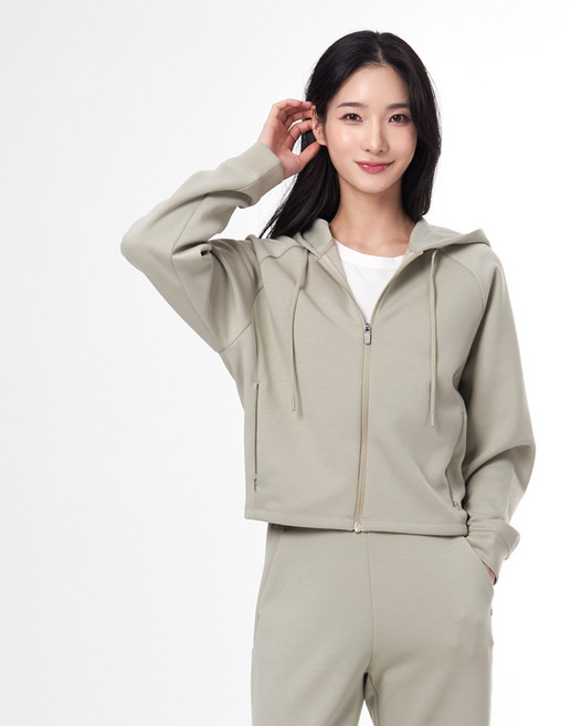 [이지바이] 여성 후드 집업 트레이닝 상하의 세트_디바 폭닥폭닥 부드러운 원단 운동복 상하의 셋업