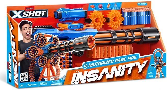 엑스샷 인새니티 레이지 파이어 전동 장난감총, 랜덤 발송, 1개 - 쿠팡