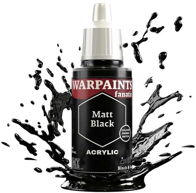 The Army Painter Warpaint Fanatics Matt 블랙 아크릴 미니어처 취미 페인팅 Fanatics Warpaint 포함 미니어처 워게이밍용 고품질 페, The Army Painter Warpaint Fana