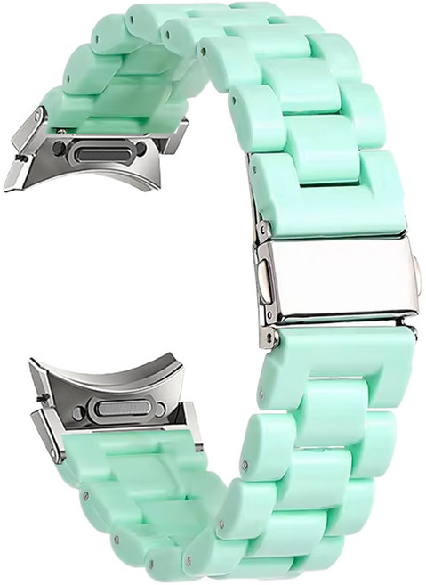 더조은셀러 갤럭시 워치6 워치5 호환 버블 컬러 체인 원터치 스트랩 밴드 시계줄, 민트