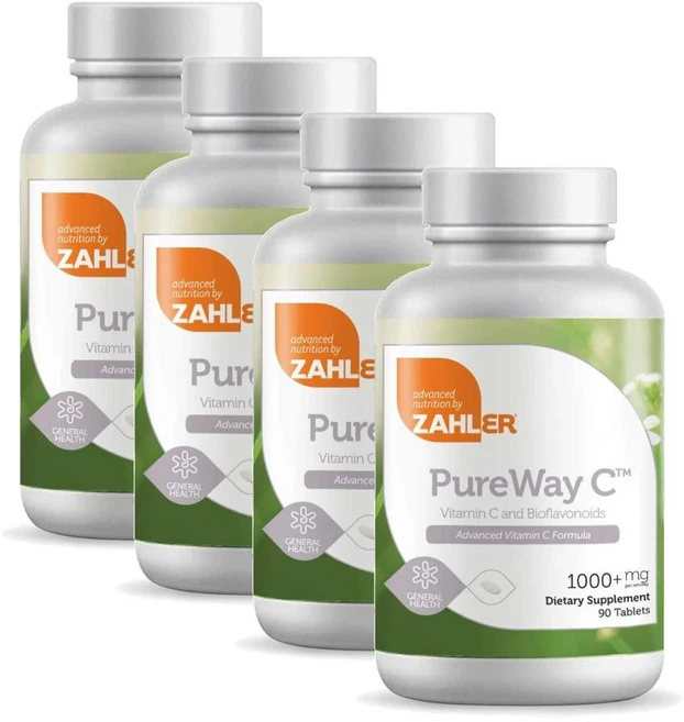 자일러 퓨어웨이 C 1000mg 비타민C 시트러스 바이오플라보노이드 Zahler Pureway C, 90정, 4개 - 쿠팡