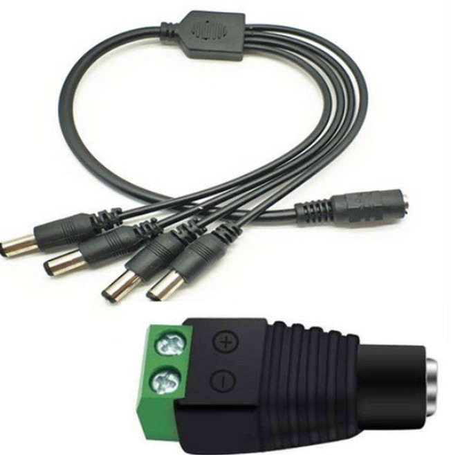 DC12V 어뎁터 분배기 커넥터단자 아답터 연결단자 4분배기, 1개